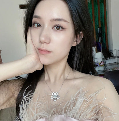 [⭐Maelin]FLOWERLACE NECKLACE FULL DIAMONDS