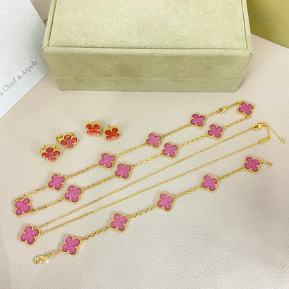 [⭐Maelin]CLOVER 10 MOTIFS  NEW BUBBLE PINK ENAMEL