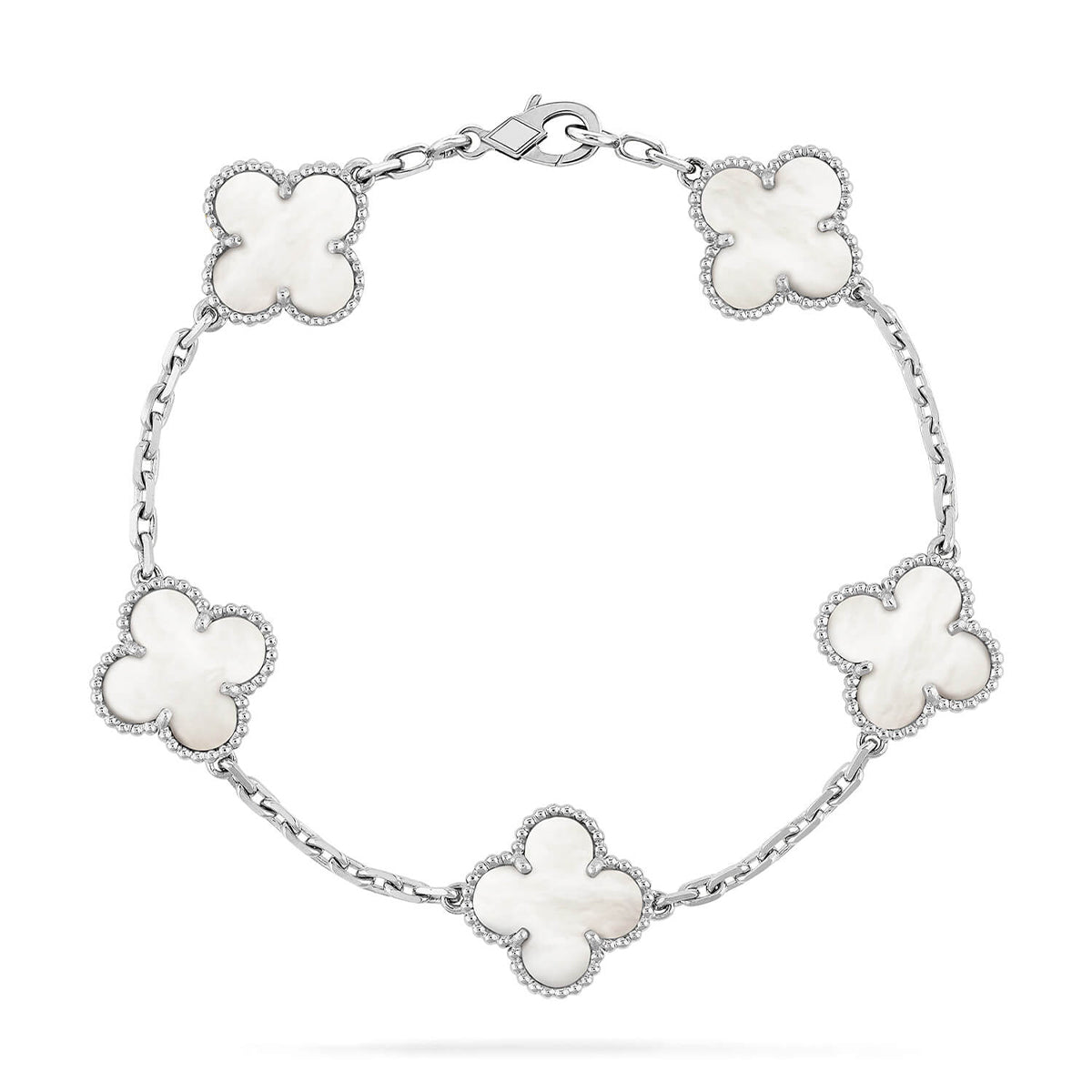 [⭐Maelin]CLOVER WHITE PEARL MOP 5 MOTIF BRACELET COLLECTION