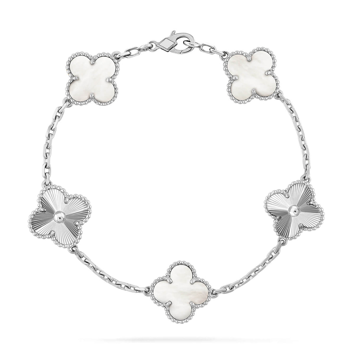 [⭐Maelin]CLOVER WHITE PEARL MOP 5 MOTIF BRACELET COLLECTION