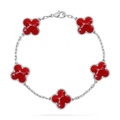 [⭐Maelin]CLOVER 5 MOTIF RED PATTERN BRACELET COLLECTION