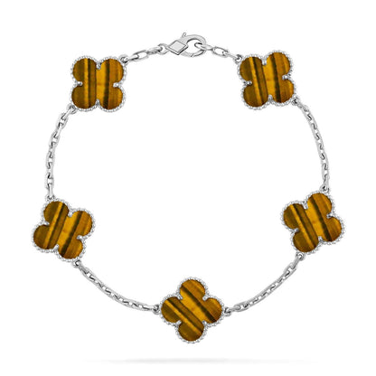 [⭐Maelin] CLOVER 5 MOTIFS TIGER EYE BRACELET COLLECTION