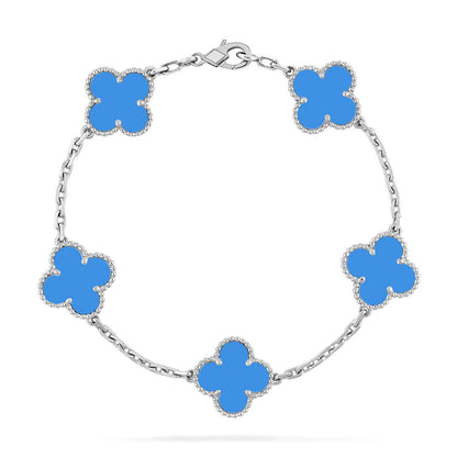 [⭐Maelin] CLOVER 5 MOTIF BLUE AGATE BRACELET COLLECTION