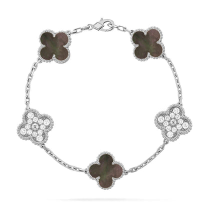 [⭐Maelin] CLOVER 5 MOTIF GRAY MOP BRACELET COLLECTION