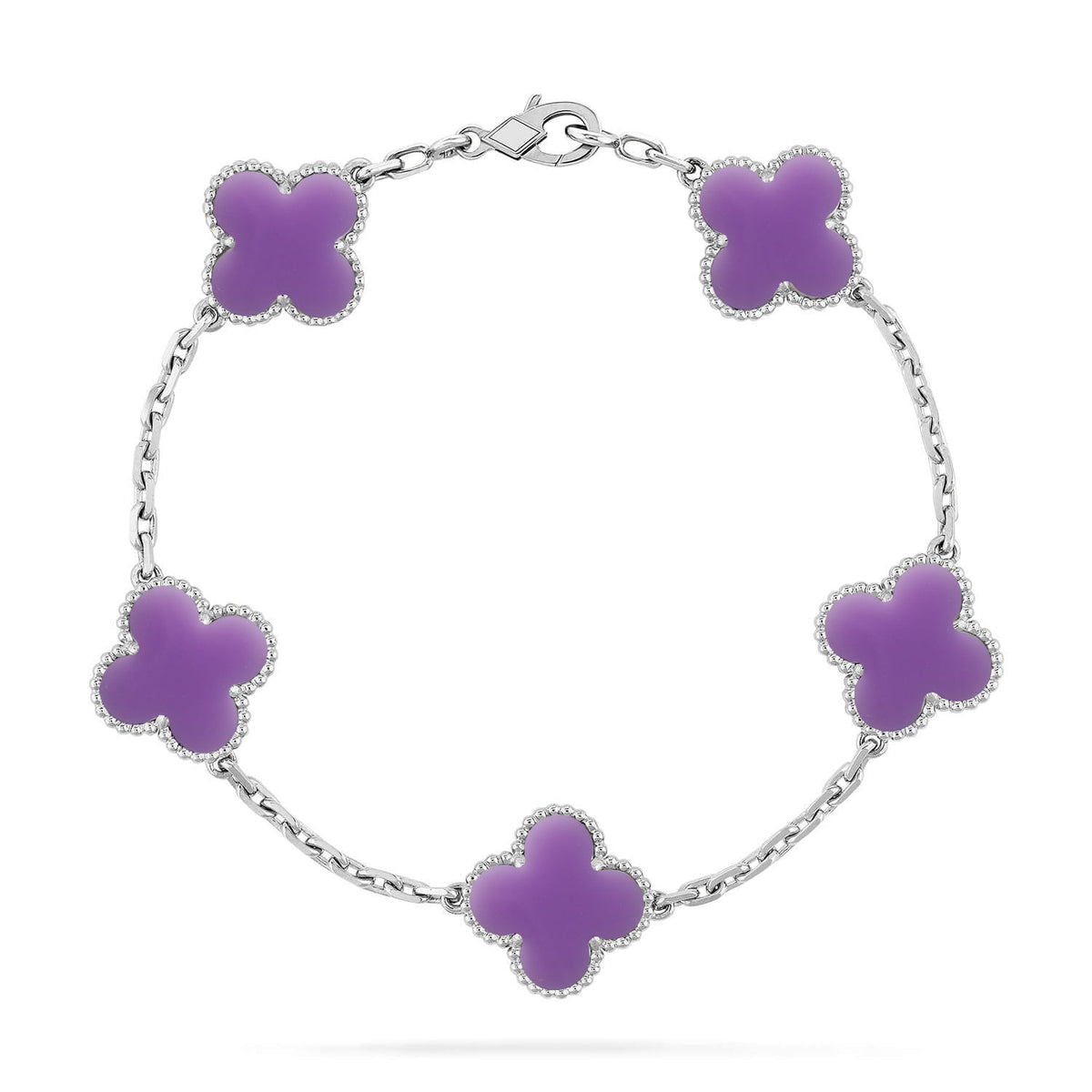 [⭐Maelin]CLOVER 5 MOTIF LIGHT PURPLE BRACELET COLLECTION