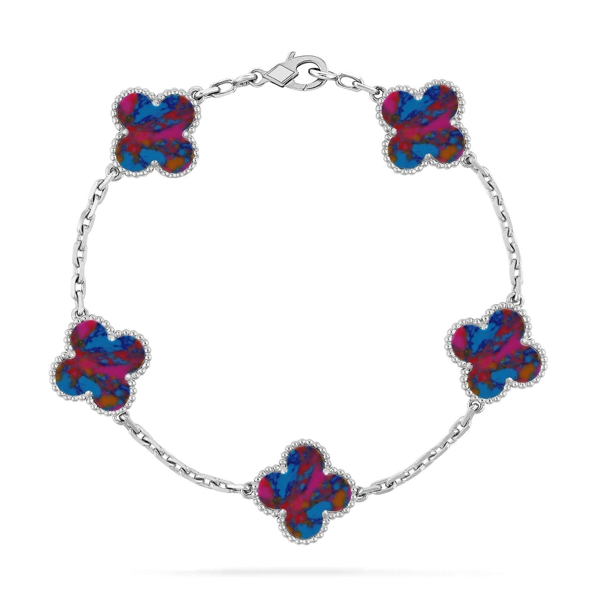 [⭐Maelin]CLOVER 5 MOTIF COLOR GEMSTONES BRACELET COLLECTION