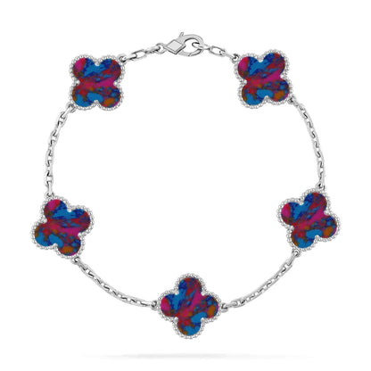 [⭐Maelin]CLOVER 5 MOTIF COLOR GEMSTONES BRACELET COLLECTION