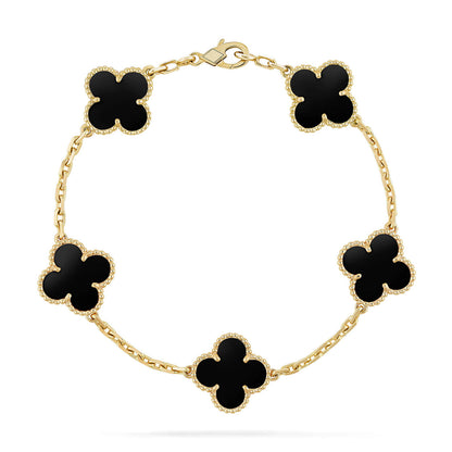 [⭐Maelin] CLOVER 5 MOTIF ONYXS BRACELET COLLECTION