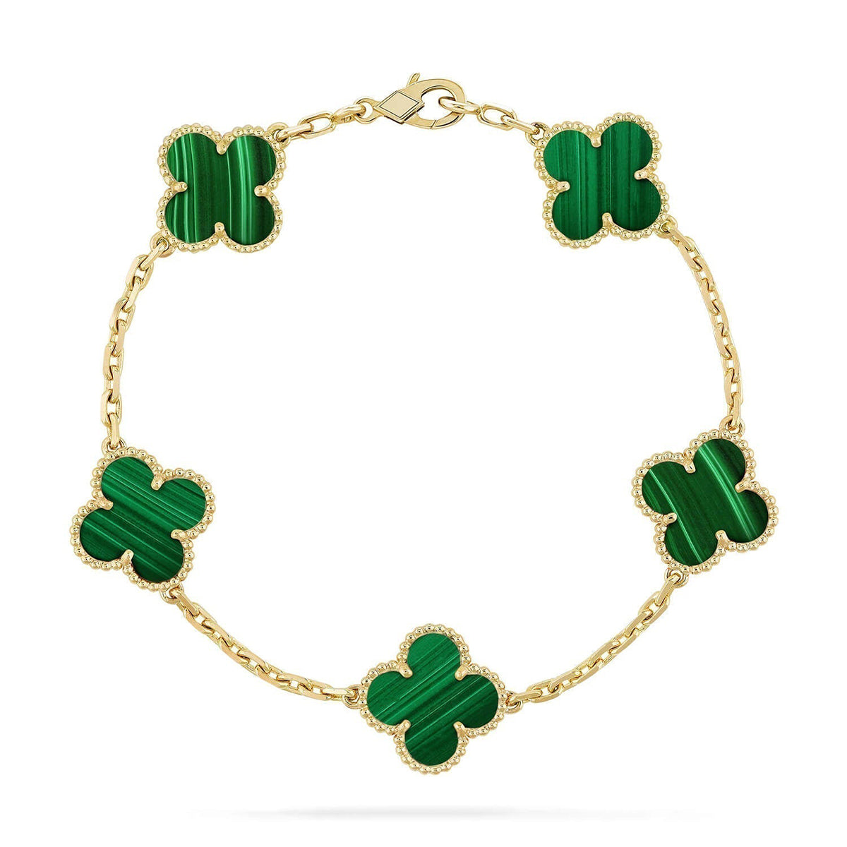 [⭐Maelin] CLOVER 5 MOTIF MALACHITE BRACELET COLLECTION