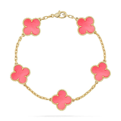 [⭐Maelin] CLOVER 5 MOTIFS  PINK MOP BRACELET COLLECTION