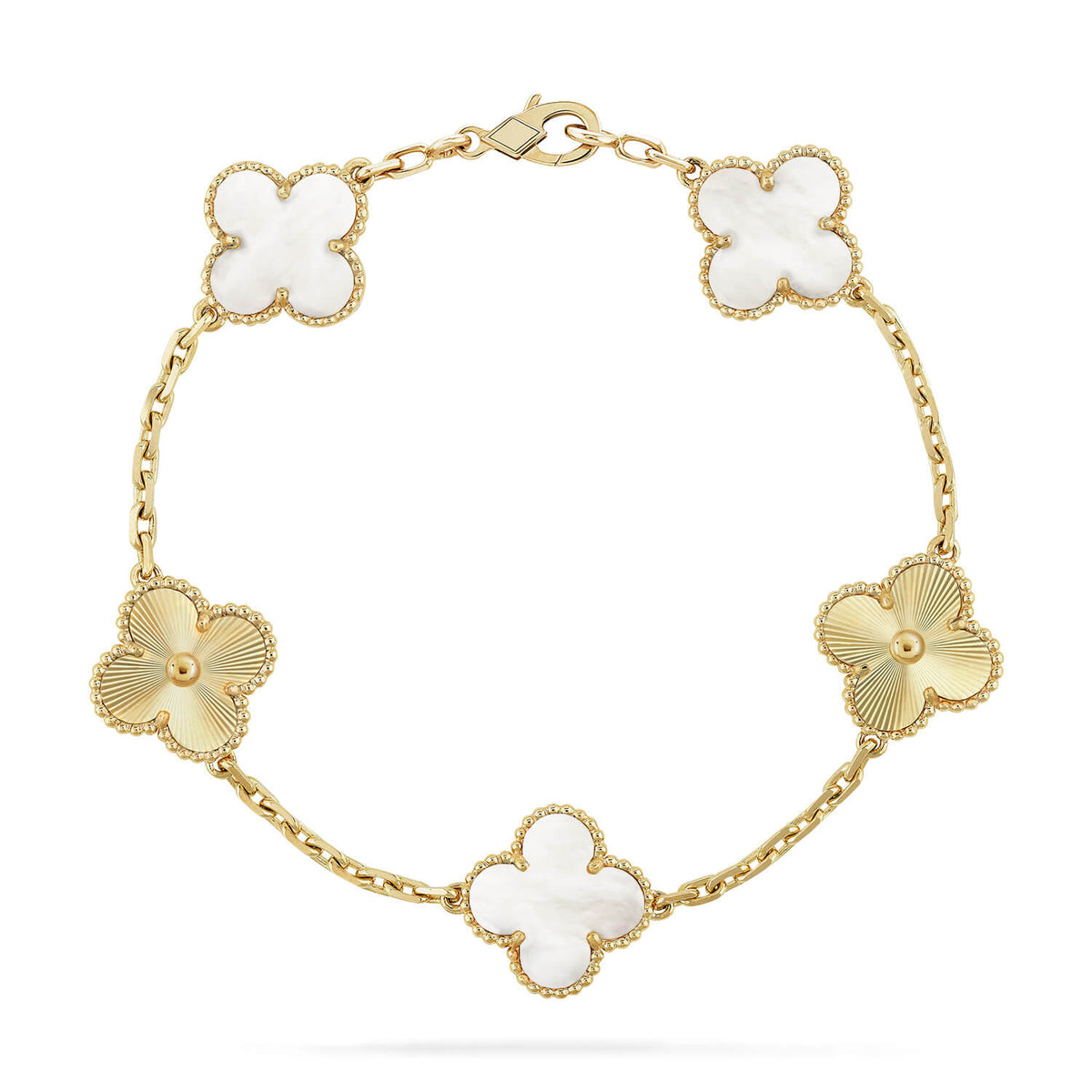 [⭐Maelin]CLOVER WHITE PEARL MOP 5 MOTIF BRACELET COLLECTION