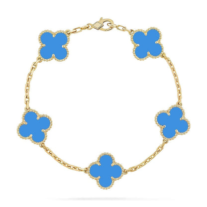 [⭐Maelin] CLOVER 5 MOTIF BLUE AGATE BRACELET COLLECTION