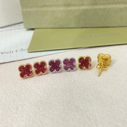 [⭐Maelin]2026 NEW MINI CLOVER 1 MOTIF  BUBBLE PINK ENAMEL