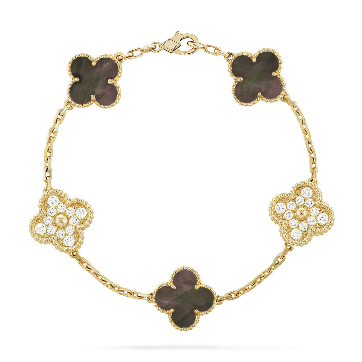[⭐Maelin] CLOVER 5 MOTIF GRAY MOP BRACELET COLLECTION