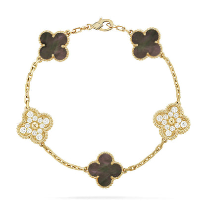 [⭐Maelin] CLOVER 5 MOTIF GRAY MOP BRACELET COLLECTION
