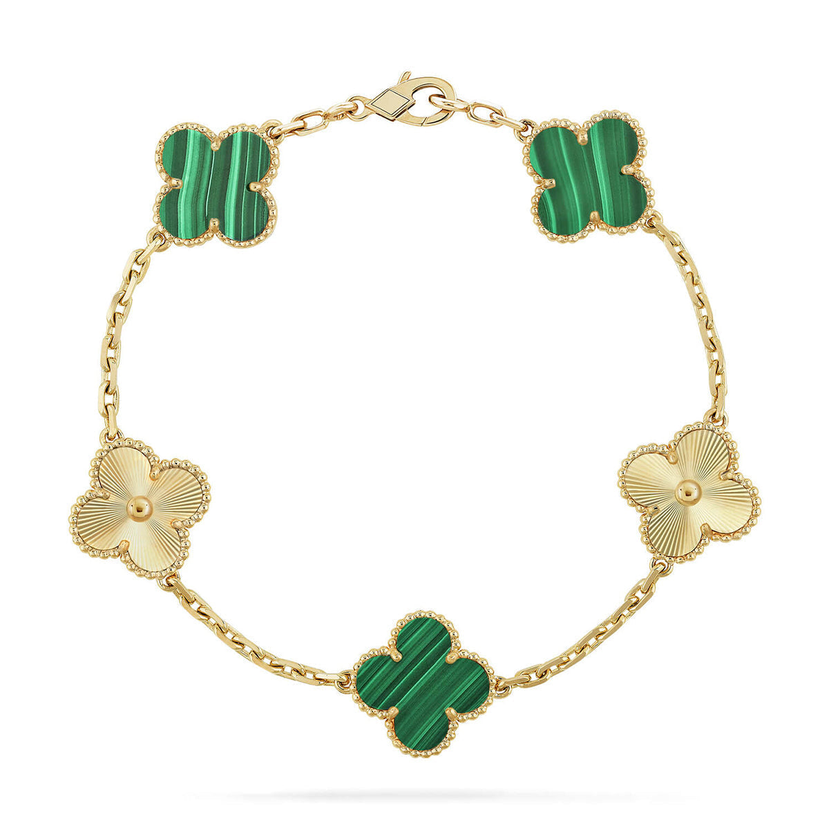 [⭐Maelin] CLOVER 5 MOTIF MALACHITE BRACELET COLLECTION