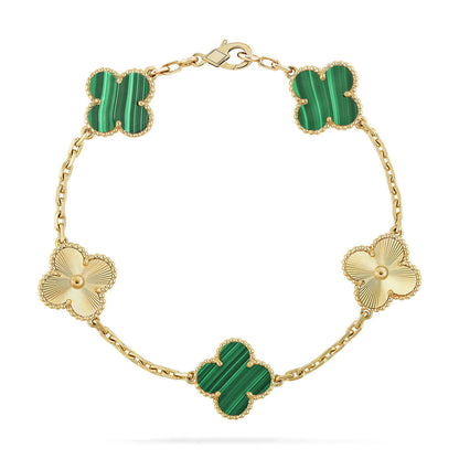 [⭐Maelin] CLOVER 5 MOTIF MALACHITE BRACELET COLLECTION