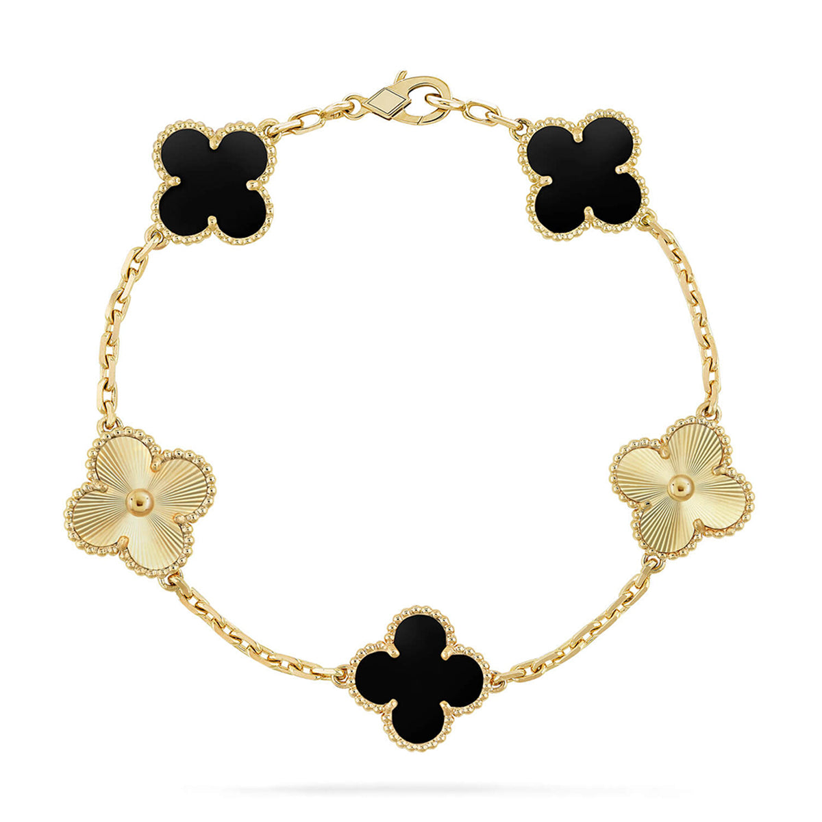 [⭐Maelin] CLOVER 5 MOTIF ONYXS BRACELET COLLECTION