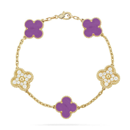 [⭐Maelin] CLOVER 5 MOTIF VIOLET BRACELET COLLECTION