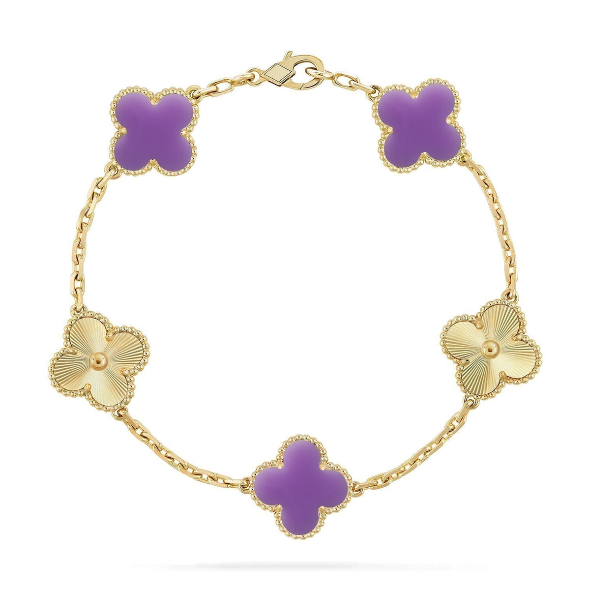[⭐Maelin]CLOVER 5 MOTIF LIGHT PURPLE BRACELET COLLECTION