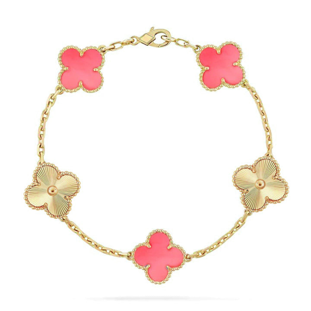 [⭐Maelin] CLOVER 5 MOTIFS  PINK MOP BRACELET COLLECTION