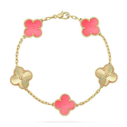 [⭐Maelin] CLOVER 5 MOTIFS  PINK MOP BRACELET COLLECTION