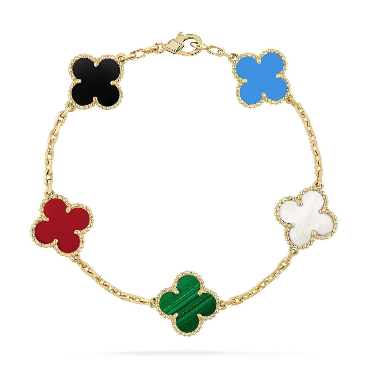 [⭐Maelin]CLOVER 5 MOTIFS MULTICOLOR BRACELET