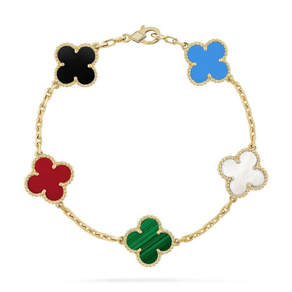 [⭐Maelin]CLOVER 5 MOTIFS MULTICOLOR BRACELET