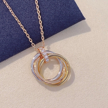 [⭐Maelin]TRINITY NECKLACE GOLD  DIAMONDS