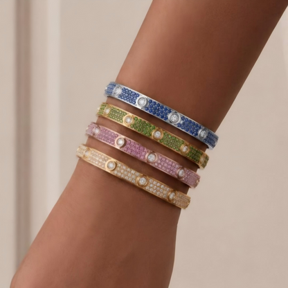 [⭐Maelin]2026 PAVE GEMSTONE LOVE BRACELET 6.1MM 10 DIAMONDS