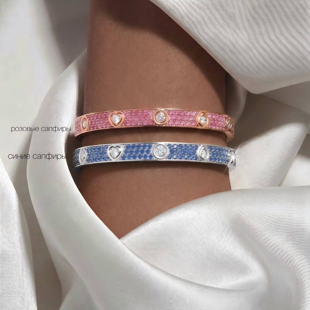 [⭐Maelin]2026 PAVE GEMSTONE LOVE BRACELET 6.1MM 10 DIAMONDS