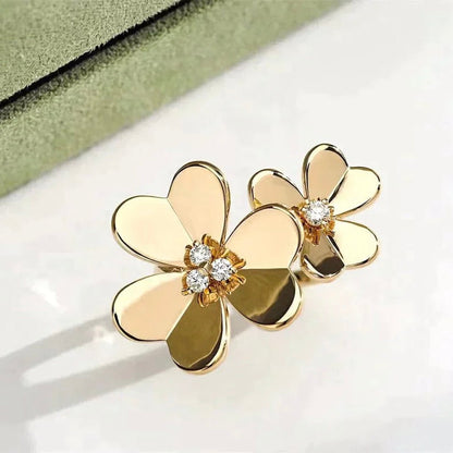 [⭐Maelin]CLOVER COMOS GOLD DIAMOND RING