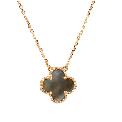 [⭐Maelin]CLOVER 15MM  GRAY MOTHER OF PEARL NECKLACE