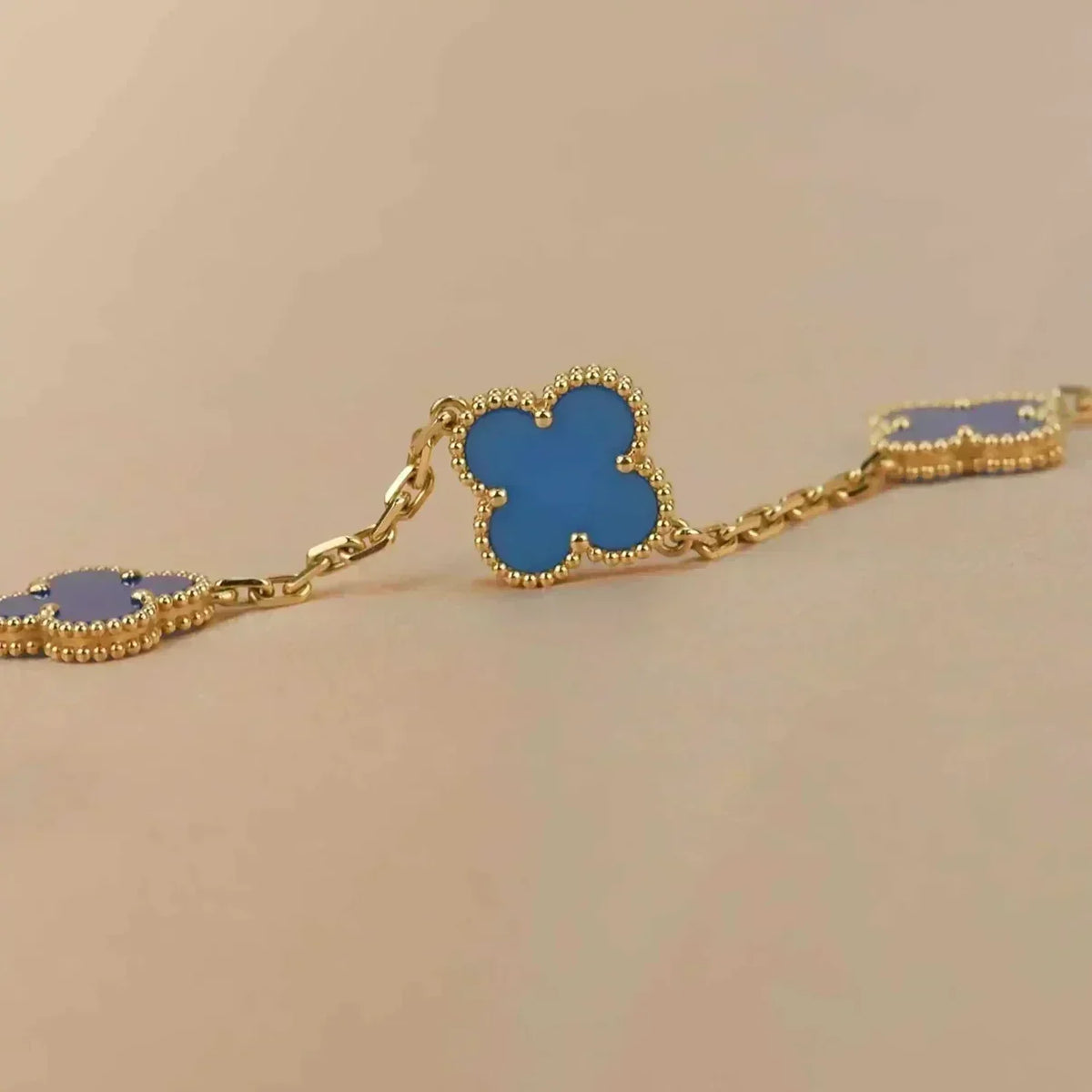 [⭐Maelin] CLOVER 5 MOTIF BLUE AGATE BRACELET COLLECTION