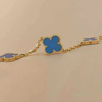[⭐Maelin] CLOVER 5 MOTIF BLUE AGATE BRACELET COLLECTION