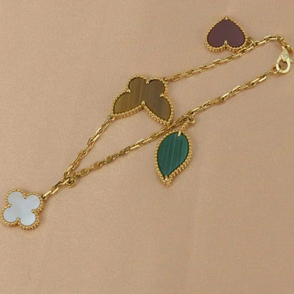 [⭐Maelin]LUCKY SPRING 5 MOTIF GOLD BRACELET