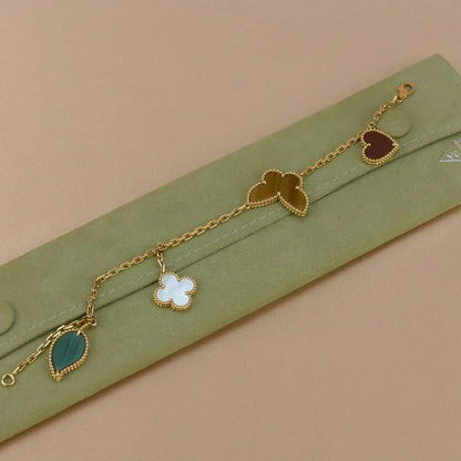 [⭐Maelin]LUCKY SPRING 5 MOTIF GOLD BRACELET