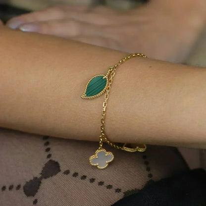 [⭐Maelin]LUCKY SPRING 5 MOTIF GOLD BRACELET