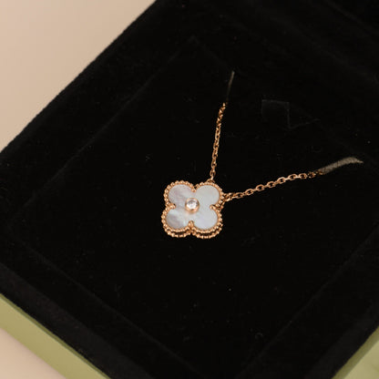 [⭐Maelin]CLOVER 15MM DIAMOND WHITE FRITILLARIA NECKLACE