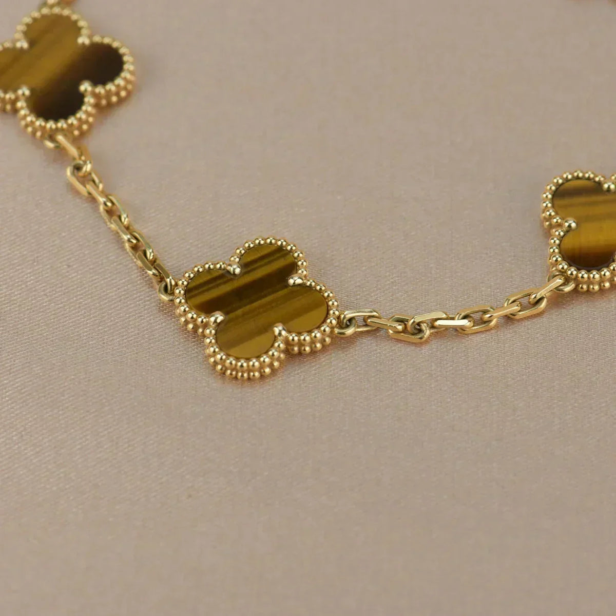 [⭐Maelin] CLOVER 5 MOTIFS TIGER EYE BRACELET COLLECTION