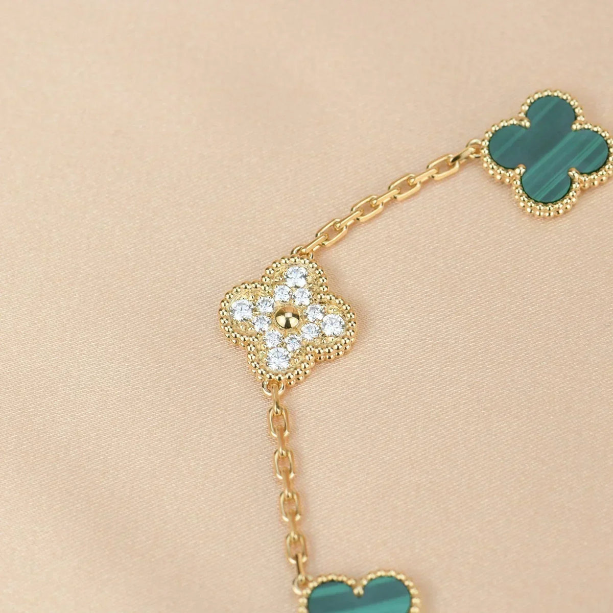 [⭐Maelin] CLOVER 5 MOTIF MALACHITE BRACELET COLLECTION