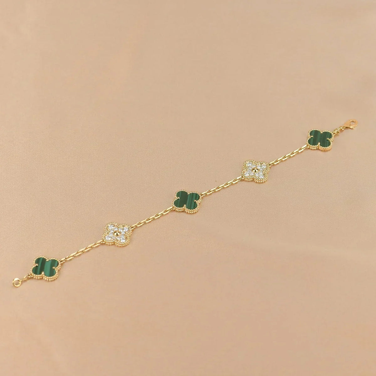 [⭐Maelin] CLOVER 5 MOTIF MALACHITE BRACELET COLLECTION