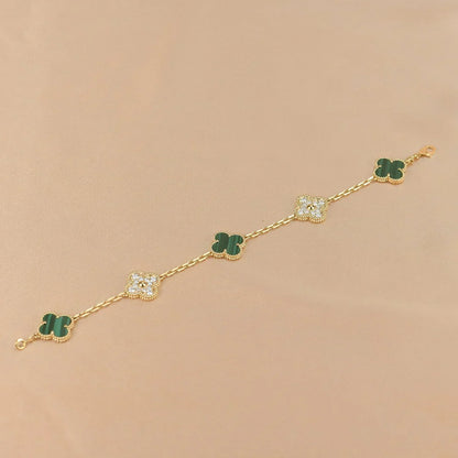 [⭐Maelin] CLOVER 5 MOTIF MALACHITE BRACELET COLLECTION