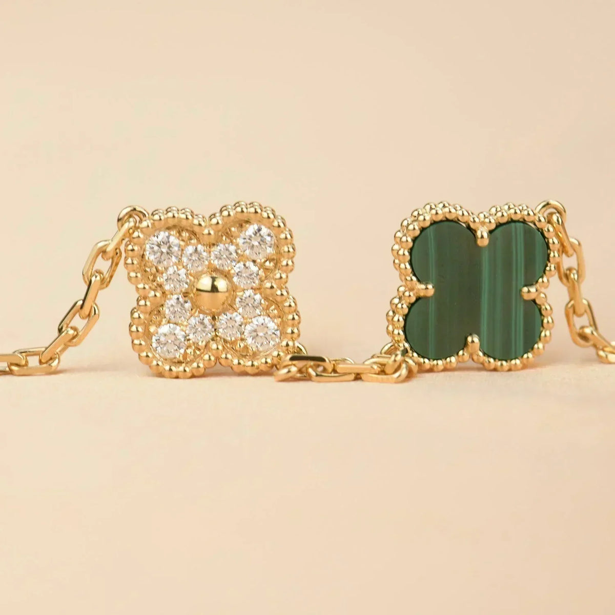 [⭐Maelin] CLOVER 5 MOTIF MALACHITE BRACELET COLLECTION