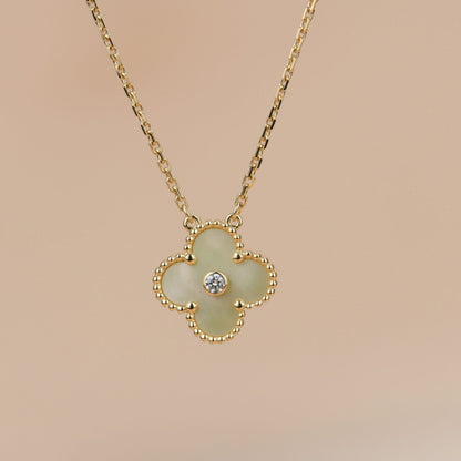 [⭐Maelin]CLOVER 15MM DIAMOND GOLD MOTHER OF PEARL NECKLACE