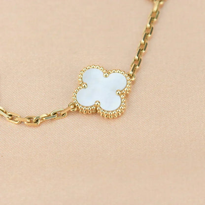 [⭐Maelin]CLOVER WHITE PEARL MOP 5 MOTIF BRACELET COLLECTION
