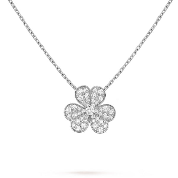 [⭐Maelin]CLOVER DIAMOND NECKLACE SILVER