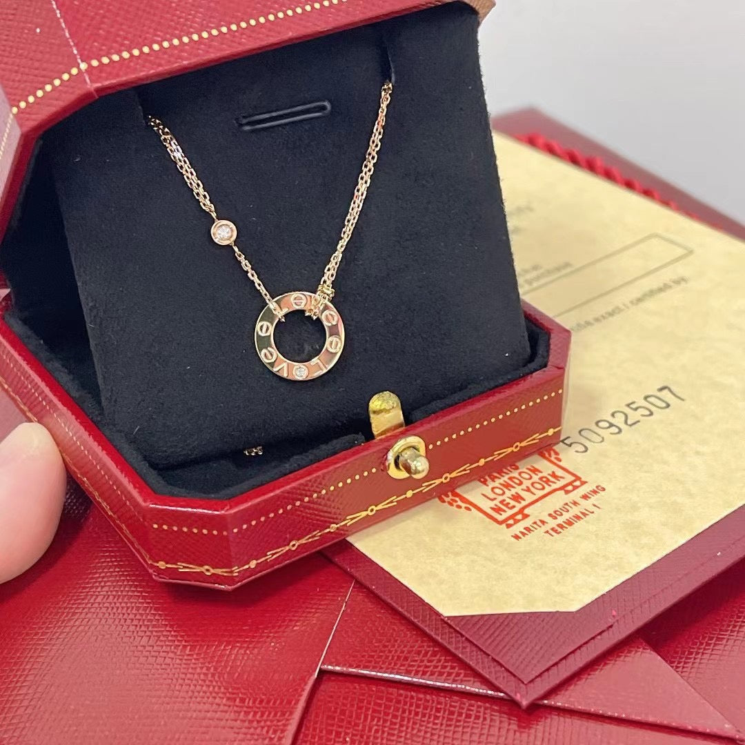 [⭐Maelin]LOVE NECKLACE 16MM 2 DIAMONDS