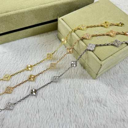 [⭐Maelin]CLOVER 6 MOTIF DIAMOND LASER BRACELET