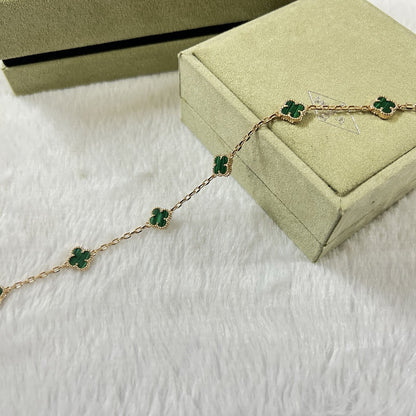 [⭐Maelin]CLOVER 6 MOTIF MALACHITE BRACELET